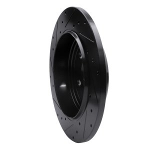 Dodge Durango Brake Rotor (1) - Rear Right - R1 Concepts - Drilled & Slotted - Black - `11-`22